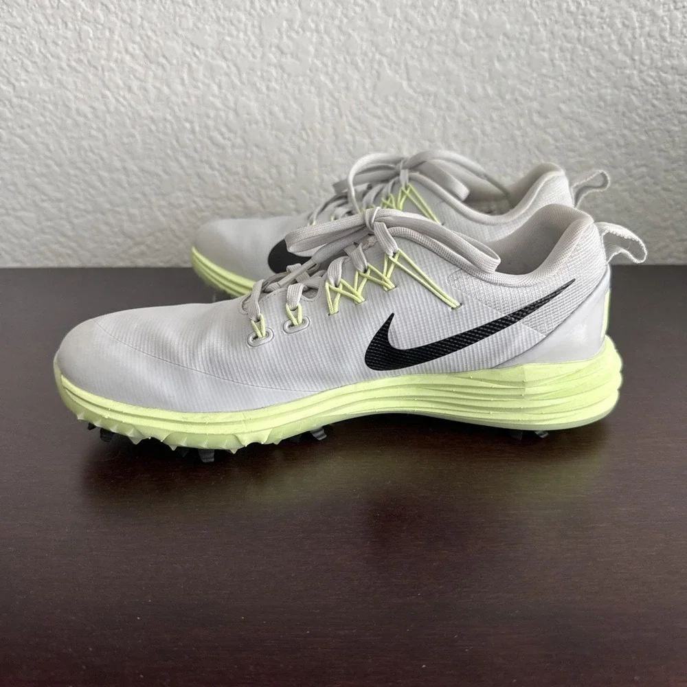 Nike Lunarlon Golf Shoes Gray Men's Size 8.5 Spiked Waterproof